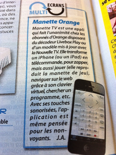 On parle sur @TelecableSat de l'excellente application @ManetteTV! :-) #iPhone #iPad #LiveBoxPlay #Orange