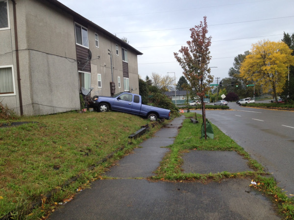 and another vehicle mishap... this one on westbound Roxbury by 5th....