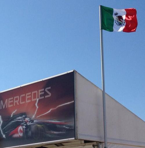 McLaren merchandise booth had a Mexican flag with a marijuana leaf on it.