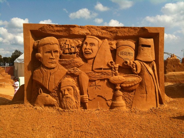 Checked out #Frankston's Sand sculptures. Go vegemite. lol.