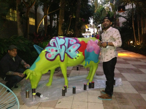 Live painting on 17th and Collins at Surfcomber for @KimptonInFL #artbasel2013 
