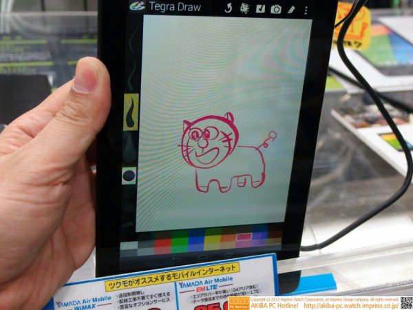 ツクモeX.パソコン館で展示しているTEGRA NOTE 7で見かけた、ドラえもんっぽい何か。