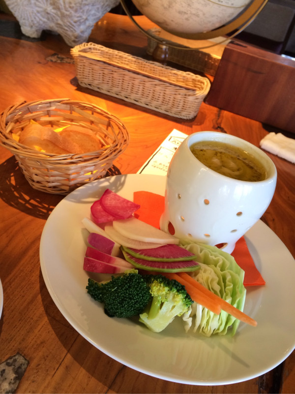 彩り野菜のバーニャカウダー at Village Cafe ANOU 賀名生