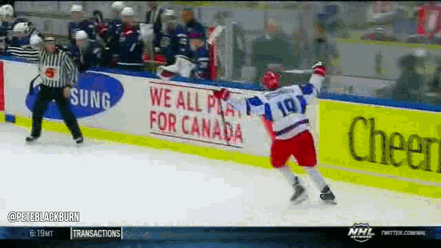 GIF: Russia taunts Team USA bench after empty netter