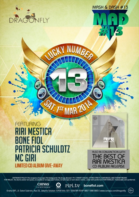 Mash And Dash LUCKY #13 @clubDRAGONFLY this Saturday w/ @ririmestica @BoneFiol @PatriciaSpinach @giriindrata #MAD13