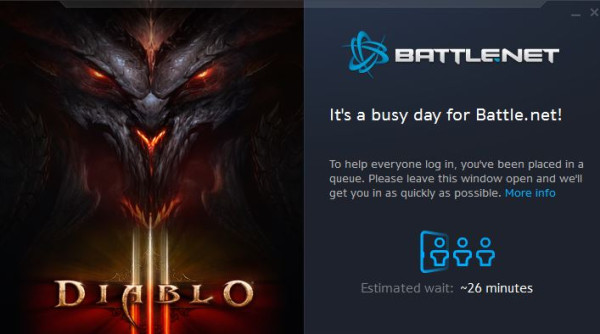 Annoying that you have to log on to the #BattleNet even for a single player game ... :-/ #Diablo3