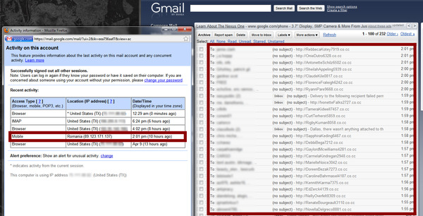 This is what it looks like when your gmail account gets hacked. Cheers Romanian you got me good...real good.