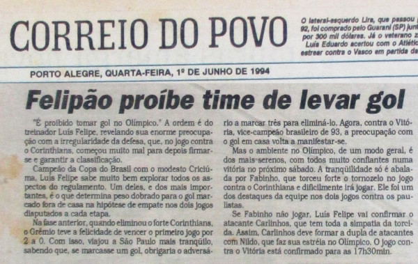 Correio do Povo - 1º de junho de 1994