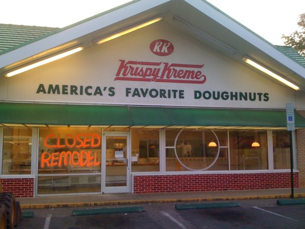 Krispy Kreme on Person St is closed for "about 45 days" to remodel. Maybe I'll get skinny.