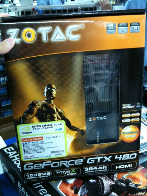 ドスパラ本店にZOTACのGeForce GTX 480が1本だけ在庫あり。