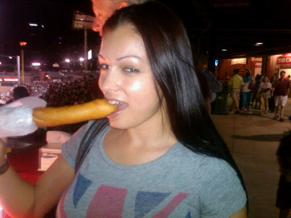 The only reason to go to a ball game...fresh dipped corndogs