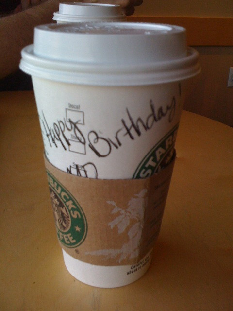 Just used my coupon for a free birthday drink at @Starbucks and got a Happy Birthday on my cup! 