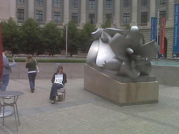 A clue site for Post Hunt. Love the scuplture on the side. #posthunt09