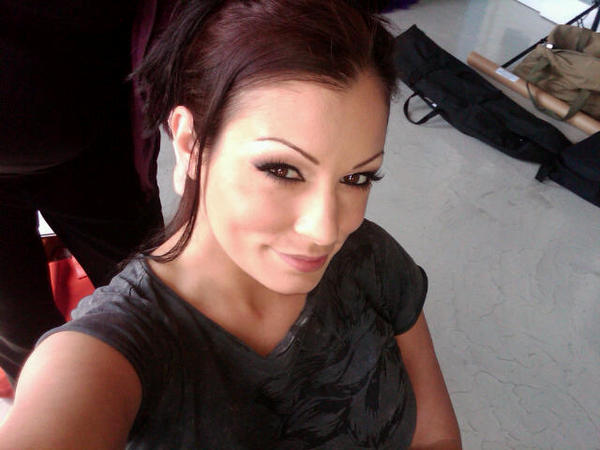 In the makeup chair...
