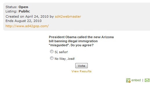 The Minnesota Republicans make an overtly racist poll.(http://tinyurl.com/2epv3ps)