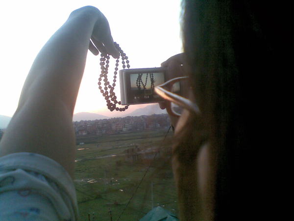 Life returns to normal in the evening,2nd day of #MaoistStrike as ppl start practising weird rosary cum sunset photography on their rooftops.