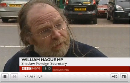 A screengrab from the BBC News coverage. I am pretty sure that it not William Hague. 